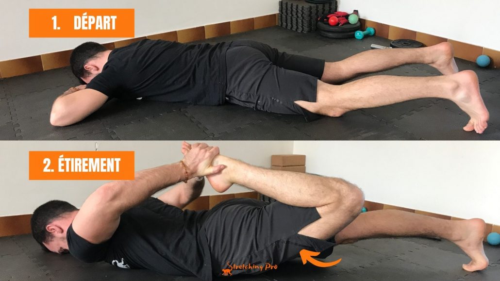 stretchingpro-etirement-quadriceps-allongé-ventre