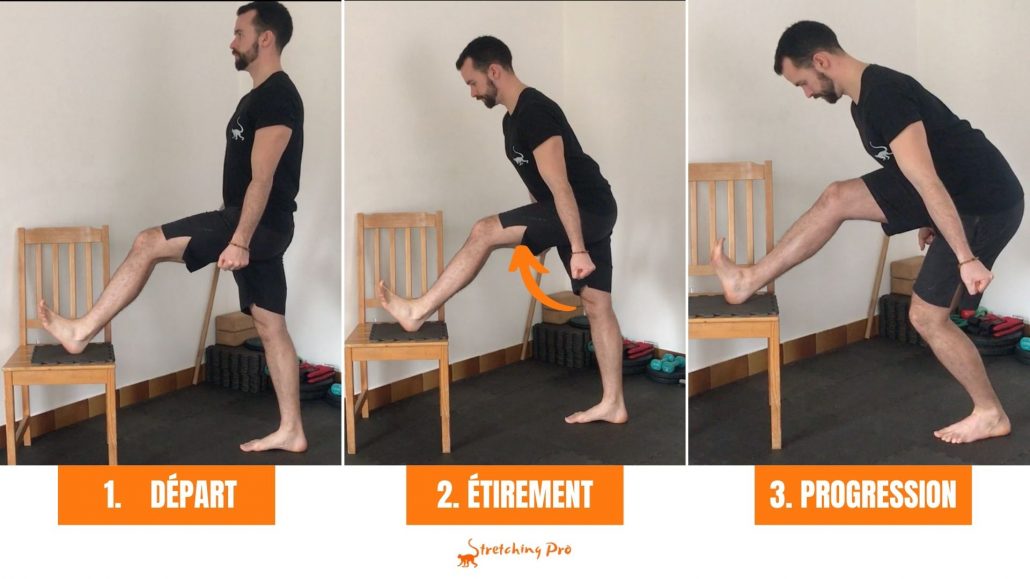 stretchingpro-étirement-ischio-jambiers-debout-chaise